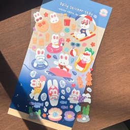 Korean Import Original BONITO Kawaii Rabbit In The Beach Paper Stickers Scrapbooking Diy Journal Stationery Sticker Gift