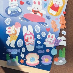 Korean Import Original BONITO Kawaii Rabbit In The Beach Paper Stickers Scrapbooking Diy Journal Stationery Sticker Gift