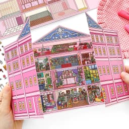 Kawaii 3D Cartoon Doll Apartment Miniature Scene Stickers DIY Pocket House Stacking Game Stickers Children's Festival Gifts