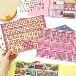 Kawaii 3D Cartoon Doll Apartment Miniature Scene Stickers DIY Pocket House Stacking Game Stickers Children's Festival Gifts