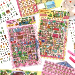 Kawaii 3D Cartoon Doll Apartment Miniature Scene Stickers DIY Pocket House Stacking Game Stickers Children's Festival Gifts