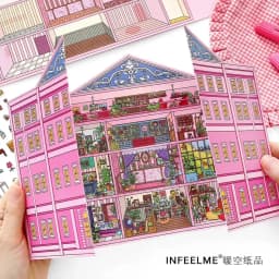Kawaii 3D Cartoon Doll Apartment Miniature Scene Stickers DIY Pocket House Stacking Game Stickers Children's Festival Gifts