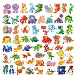 10/30/60PCS Cartoon Dinosaur Sticker Aesthetic PVC Korean Stationery School Supplies Decoration Scrapbooking