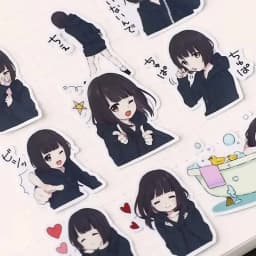 39pcs Cute Menhera-chan Kids Fun Paper Stickers Homemade Bookkeeping Decals On Laptop / Decorative Scrapbooking / DIY