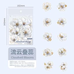 20pcs/lot Kawaii Scrapbook Stickers Misty Misty Flowers DIY Journaling Scrapbooking Supplies Decorative Stationery Sticker