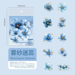 20pcs/lot Kawaii Scrapbook Stickers Misty Misty Flowers DIY Journaling Scrapbooking Supplies Decorative Stationery Sticker