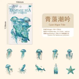 20sheets/1lot kawaii Stationery Sticker Fantasy Ocean junk journal Decorative Scrapbooking DIY Craft Sticker