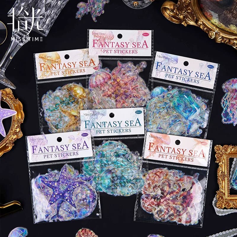 20sheets/1lot kawaii Stationery Sticker Fantasy Ocean junk journal Decorative Scrapbooking DIY Craft Sticker