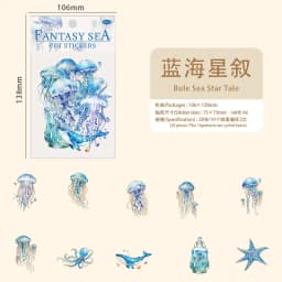 20sheets/1lot kawaii Stationery Sticker Fantasy Ocean junk journal Decorative Scrapbooking DIY Craft Sticker