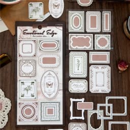 2pcs/1lot Kawaii Scrapbook Stickers Emotional Edge Junk Journal Gold Planner Stationery Sticker Planner Decorative