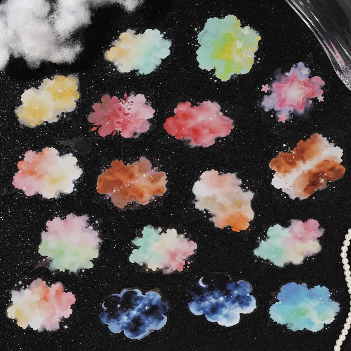 20pcs/1lot Kawaii Scrapbook Sticker Stellar Chronicles Scrapbooking Supplies Planner Decorative Stationery Sticker