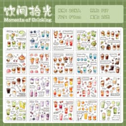 20sheets Kawaii Japanese Cuisine Style Die Cut Sticker Book DIY Diary Phone Case Scrapbook Cute Stationery Stickers