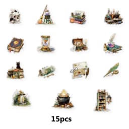Etori Life Starburst Witchcraft Magic Furniture Pattern Vintage Stickers for Scrapbooking Supplies, Room Decoration, Photo Albums, Gift Box Packaging, Gift Paper Bags, Student Stationery, DIY Crafts, School Supplies, Children's Stickers