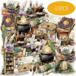 Etori Life Starburst Witchcraft Magic Furniture Pattern Vintage Stickers for Scrapbooking Supplies, Room Decoration, Photo Albums, Gift Box Packaging, Gift Paper Bags, Student Stationery, DIY Crafts, School Supplies, Children's Stickers