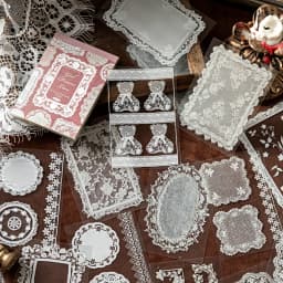 30Sheets/Bag Lace Theme PET Stickers for DIY Scrapbooking Collage Art Frame Laptop Phone Cup Luggage Guitar Skateboard Decal