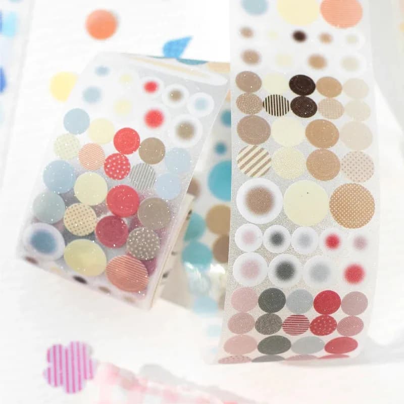 Journal GO 4.5x200cm Shining Geometry Masking Tape Stickers Glittering Art Decorative Tape Stickers for Journal Scrapbooking