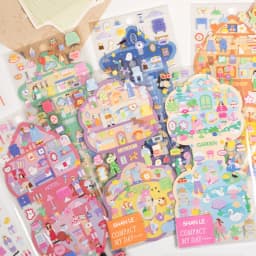 3pcs/6pcs Colorful My Room Miniature Scene Landscaping Stickers Scrapbook Decor Stationery DIY Journaling Stickers School Office