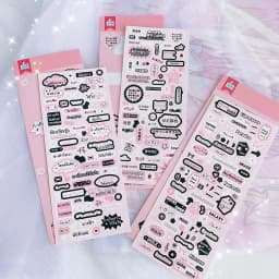 WAKAWAKA Scrapbook Sticker Sweet Call Text Decorative Stickers Pink Black Decal Card Sticker For Arts Diy Crafts Album Journal