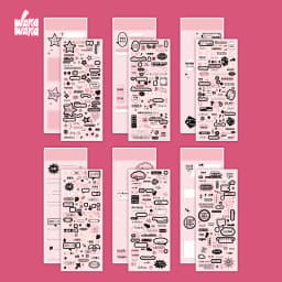 WAKAWAKA Scrapbook Sticker Sweet Call Text Decorative Stickers Pink Black Decal Card Sticker For Arts Diy Crafts Album Journal