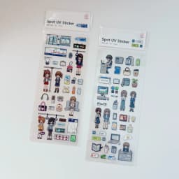 WAKAWAKA Pixel Character Flat Sticker PET Style Person Dress Up Change Outfit for Scrapbook Journal Phone Laptop Decoration Aest