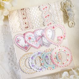 20 Sheets Lace Series Scrapbooking Decorative Stickers for DIY Photo Frame Collage Decoration Craft Supplies