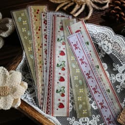 30pcs Handbook Lace Series Creative Retro Lace Ribbon Strip Stickers Scrapbook DIY Aesthetic Material Stationery Stickers