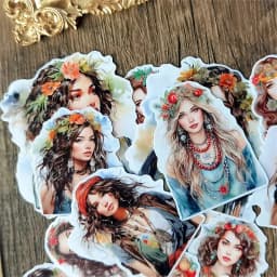 Lovely Persian Mian tribe girl Hand Account Stickers Cute Mobile Phone Tablet Ins Wind Character Decoration  Material Stationery