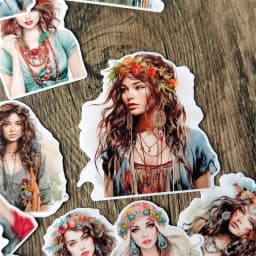Lovely Persian Mian tribe girl Hand Account Stickers Cute Mobile Phone Tablet Ins Wind Character Decoration  Material Stationery