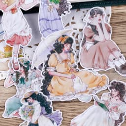 20pcs Forest Girl Diary Stickers Cute Waterproof Stationery DIY Cartoon Characters Japanese Style Children's Decoration
