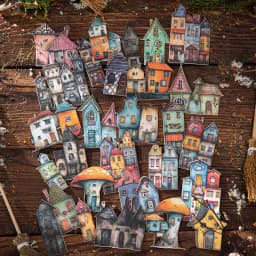 Journal GO 15pcs Weird House Collage Junk Journal Decor Stickers Unique Cottage Vintage Sticker for Journal Scrapbooking Card