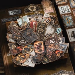 Journal GO 20pcs Vintage Metal Imprint Stickers for Scrapbooking Collage Junk Journal Decor Planner Card Craft Making Assets