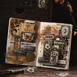 Journal GO 20pcs Vintage Metal Imprint Stickers for Scrapbooking Collage Junk Journal Decor Planner Card Craft Making Assets