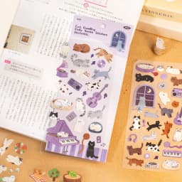 2sheets Kawaii Cat Daily Cartoon Die Cutting Stickers DIY Diary Phone Case Scrapbook Aesthetics Stationery Stickers