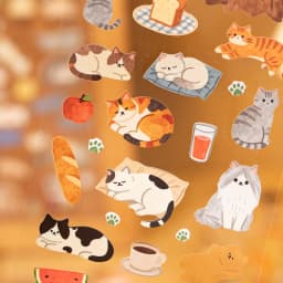 2sheets Kawaii Cat Daily Cartoon Die Cutting Stickers DIY Diary Phone Case Scrapbook Aesthetics Stationery Stickers