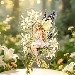 12Pcs/Pack Pink Flower Fairy Elf Sticker DIY Craft Scrapbooking Album Junk Journal Decorative Stickers