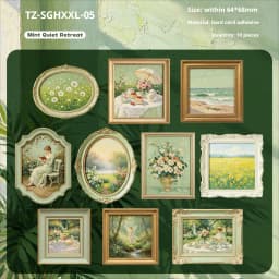 JIANWU Vintage Relief Flower Sea Painting Frame Landscape Material Collage Scrapbooking Sticker Creative DIY Journal Stationery