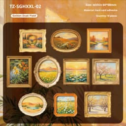 JIANWU Vintage Relief Flower Sea Painting Frame Landscape Material Collage Scrapbooking Sticker Creative DIY Journal Stationery