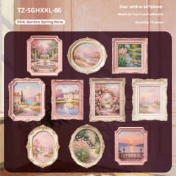 JIANWU Vintage Relief Flower Sea Painting Frame Landscape Material Collage Scrapbooking Sticker Creative DIY Journal Stationery