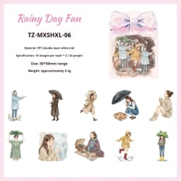 JIANWU Cute Girl Character Life Landscape Material Collage Scrapbooking PET Sticker Creative DIY Journal Stationery