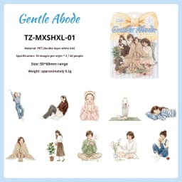 JIANWU Cute Girl Character Life Landscape Material Collage Scrapbooking PET Sticker Creative DIY Journal Stationery