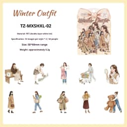 JIANWU Cute Girl Character Life Landscape Material Collage Scrapbooking PET Sticker Creative DIY Journal Stationery