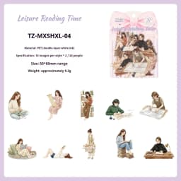 JIANWU Cute Girl Character Life Landscape Material Collage Scrapbooking PET Sticker Creative DIY Journal Stationery