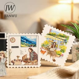JIANWU Cute Girl Character Life Landscape Material Collage Scrapbooking PET Sticker Creative DIY Journal Stationery