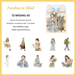 JIANWU Cute Girl Character Life Landscape Material Collage Scrapbooking PET Sticker Creative DIY Journal Stationery