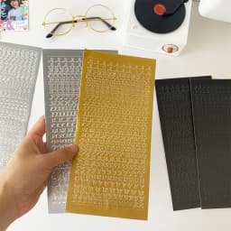 1 Sheet Waterproof English letter Digital Decorative Gold Sticker Scrapbooking diy Label Diary Album Journal Planner