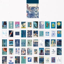 50 Japanese style series Scenery&Art Paintings Stationery Stickers Book Aesthetic Landscape Cute Bullet Journaling Decor Sticker