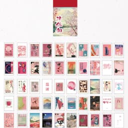 50 Japanese style series Scenery&Art Paintings Stationery Stickers Book Aesthetic Landscape Cute Bullet Journaling Decor Sticker