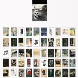 50 Japanese style series Scenery&Art Paintings Stationery Stickers Book Aesthetic Landscape Cute Bullet Journaling Decor Sticker
