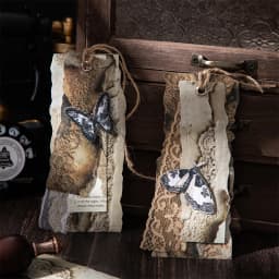 Journal GO 4x200cm Retro Lace Tape Stickers Burned Style Vintage Lace Masking Tape for Card Journaling Scrapbooking