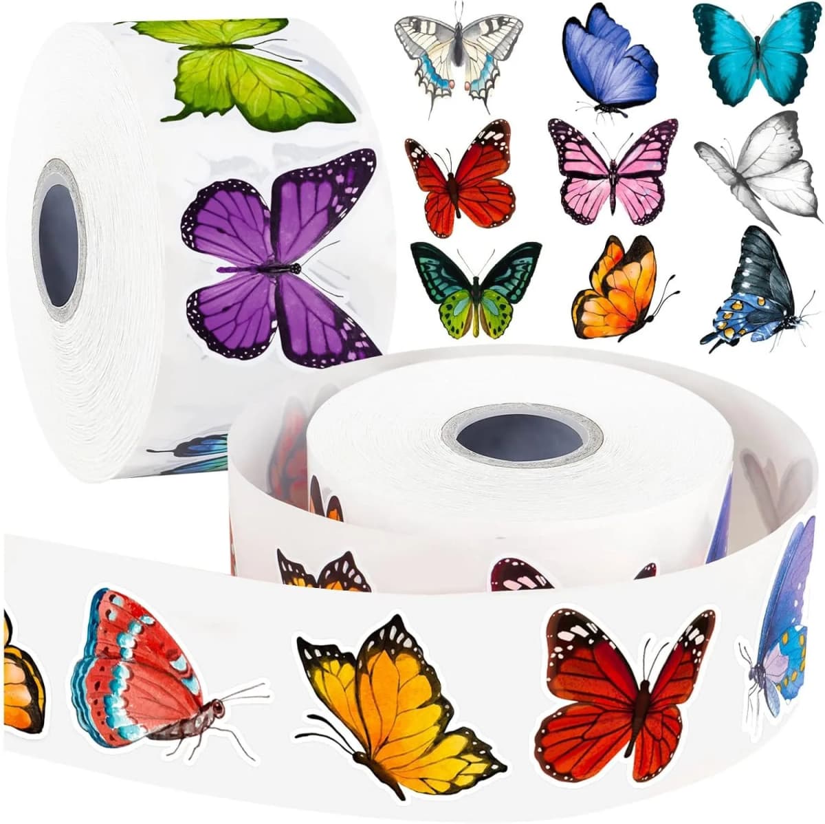 500Pcs Butterfly Flower Shaped Sticker Decoration Gift Box Sticker Label Stationery Sticker